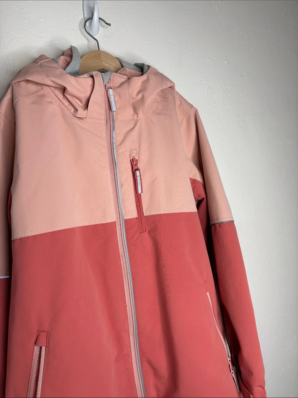 Polarn O. Pyret Waterproof Hooded Rain jacket Two Tone Pink Size 10-11yrs.